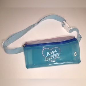 💗3/$15 Clear vinyl fanny pack zip bag heartbreaker adjustable festival bag